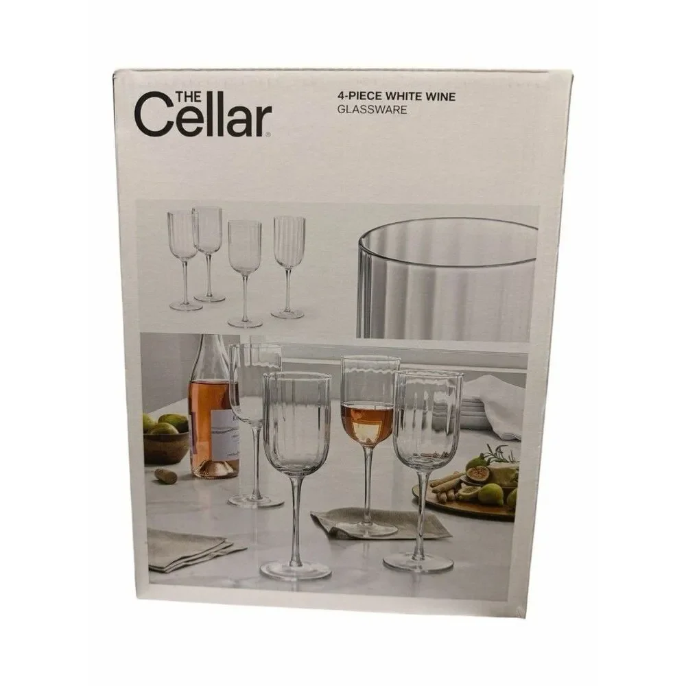 Macy’s The Cellar Optic White Wine Glasses, Set of 4